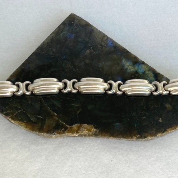 VTG Sterling Silver 925 Signed Bayanihan Modernist Panel Link Bracelet 7.25" 34g - Picture 8 of 16